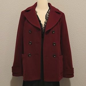 Women's Maroon/Burgundy Peacoat